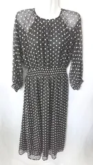 ◇ ZARA ザラ 花柄 七分丈 ロング ワンピース サイズS ブラック系 レディース E  【1406050076061】