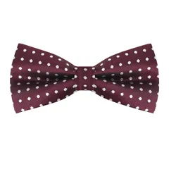 Allegra K 蝶ネクタイ ボウタイ リボン 水玉 柄 パーティー 入学式 結婚式 メンズ レディース ワインレッド Free Size
