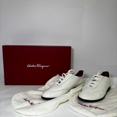 Ferragamo デッキシューズ 白 27.5 UK9EE レザー - メルカリ
