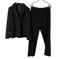 Z1511MARINA RINALDI BASIC マリナリナルディ ベーシック ピンストライプスーツ パンツスーツ ブラック サイズ19