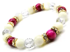 ピンクタイガーアイ マザーオブパール ブレスレット パワーストーン ブレスレット レディース 天然石 数珠 アクセサリー