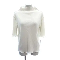 クラシカルエルフ Classical EIf カットソー 五分袖 2way ハイネック メロープリーツ L 白 アイボリー /CT