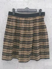 ◇ green label relaxing UNITED ARROWS ミニ フレア スカート 40 キャメル　ブラック *  【1002799952453】