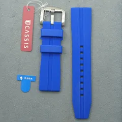 デッドストック品 カシス CASSIS CREMONA ラバー ブルー 22mm 時計バンド 時計ベルト バンド交換 人気 おしゃれ 25-M-276