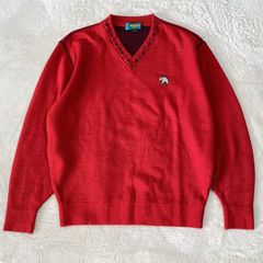 オールドKENZO  ケンゾー   Vネック 刺繡ロゴ セーター  RED  サイズS相当