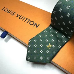 美品 ルイヴィトン Louis Vuitton ネクタイ シルク100% グリーン