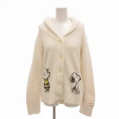 ジェラートピケ gelato pique × ピーナッツ スヌーピー PEANUTS SNOOPY コラボ ジャガードショールカーディガン ルームウェア チャーリーブラウン F 白 オフホワイト PWNT175011 /FT ■GY18