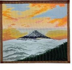 ジャガード織マット　No.18　日本の原景　雲海の富士　３０ｃｍｘ２７ｃｍ