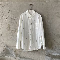 パパス PAPAS ボタンダウンシャツ 白 刺繍 L L - メルカリ