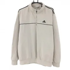 アディダス ブルゾン ライトベージュ 肩3ライン ハーフジップ  メンズ L/G ゴルフウェア adidas