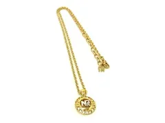 ■極美品■ NINA RICCI ニナリッチ ラインストーン ネックレス ペンダント アクセサリー レディース ゴールド系×シルバー系 DG8762