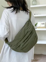 バッグ レディース ウエストバッグ キャンバス チェストバッグ レトロ カジュアル ショルダーバッグ ユニセックス 大容量 メッセンジャーバッグ 多用途 クロスボディバッグ デイリー カジュアルスタイル に合う ク