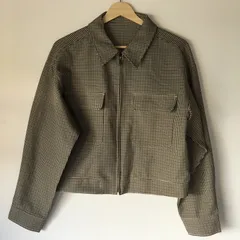 ジーユー チェッククロップドシャツジャケット レディース L グレンチェック 2611205509260023