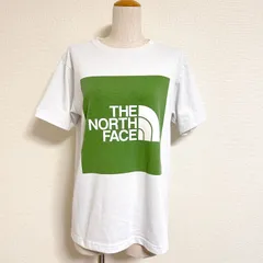 THE NORTH FACE ザノースフェイス NT32135 カラースクエアロゴ Tシャツ M 白×緑