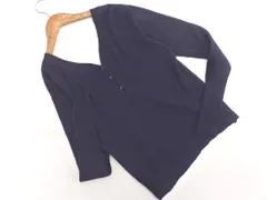 Spick & Span スピック＆スパン ウール混 バックボタン Vネック リブ ニット セーター sizeF/紺 ◇■ レディース