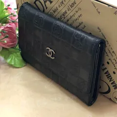 シャネル 折り 財布 グレー アイコン ココマーク 札入れ カード FS853
