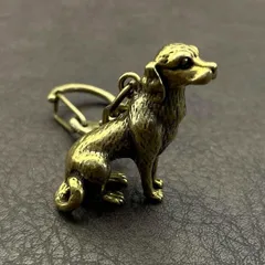 真鍮 キーホルダー キーリング ヴィンテージ ビンテージ アンティーク レトロ 真鍮製 縁起物 ハンドメイド ペンダントトップ 置物 チャーム 犬 イヌ 79