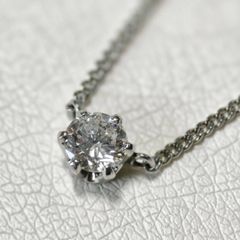 □Pt850ダイヤモンド0.36ctペンダントネックレス□2面細喜平キヘイ 