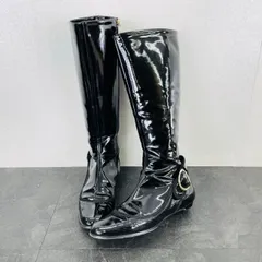 JIMMY CHOO  ジミーチュウ レディース エナメル レザー ロングブーツ ブラック 36号 23.0cm / 511856