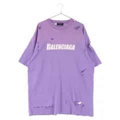 BALENCIAGA バレンシアガ 21ss DESTROYED FLATGROUND T-shirt デストロイダメージ ロゴ半袖Tシャツ ブラック 651795 TKVB8