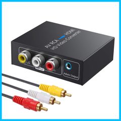 RCA to HDMI変換コンバーター AV to HDMI 変換器 AV2HDMI ３.５mmジャック 音声転送 1080/720P切り替え USB/AVケーブル付き