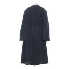 Yohji Yamamoto POUR HOMME (ヨウジヤマモト プールオム) 23SS シルク チェスターコート ロングコート ネイビー HZ-J63-403のサムネイル