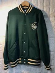 keboz スタジャン　メルトン　バーシティジャケット　グリーン KEBOZ（ケボズ）の「MELTON VARSITY JACKET（スタジャン）」 - WEAR