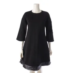 【モンクレール】Moncler　18AW ABITO ビッグロゴワッペン ワンピース 85503 ブラック XS 【中古】【鑑定済・正規品保証】198872