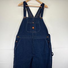 古着 90's/90年代 ビッグベン BIGBEN USA製 オーバーオール デニム ワンポイントロゴ 大きいサイズ ワーク w44 L34  ブルー メンズ