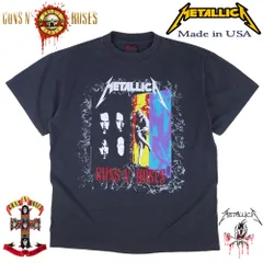 256 METALLICA Tシャツ GUNS N' ROSES ガンズアンドローゼス ブラック 美品 USA製 メタリカ x ガンズ ROCK Made in USA ロックT バンドT メンズ レディース バンド フェス 1992  コラボ レア 稀少