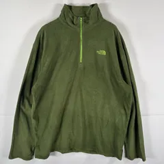 古着 ザ・ノースフェイス THE NORTH FACE フリーストレーナー ハーフジップ ワンポイントロゴ ポーラテック XL  グリーン系 メンズ