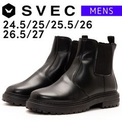 【新品】 サイドゴアブーツ メンズ SVEC シュベック 送料無料 ブラック 黒 ショートブーツ ワークブーツ 軽量 履きやすい ヒール おしゃれ カジュアル 靴 シューズ 秋冬 秋 冬 24.5 25 25.5 26 26.5 27 SPB930-6