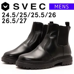 【新品】 サイドゴアブーツ メンズ SVEC シュベック ブラック 黒 ショートブーツ ワークブーツ 軽量 履きやすい ヒール おしゃれ カジュアル 靴 シューズ 秋冬 秋 冬 24.5 25 25.5 26 26.5 27 SPB930-6のサムネイル