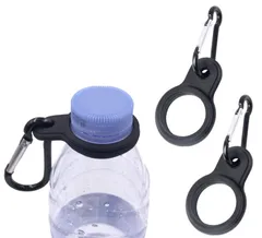 【人気商品】2個セット キーリング付き ペットボトルホルダー シリカゲル材質 ボトルフック 携帯便利 [onkemu] キャンプ 登山に 水分補給