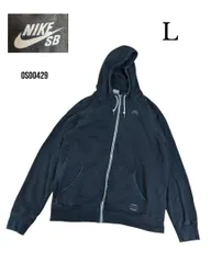 NIKEナイキSB 　古着刺繍ロゴフルジップスウェットパーカー　黒　L ラグラン