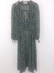 ◇ ◎ SLY ウエスト紐付き 長袖 ロング チュニック ブラウス カットソー カーディガン サイズF ネイビー系 レディース E  【1304170000860】