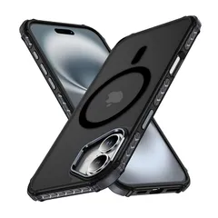 iPhone 16 ケース iphone ケース iPhone16 ケース スマホカバー マット半透明 マグネット搭載 ワイヤレス充電 耐衝撃 指紋防止 滑り止め 米軍MIL規格・Magsafe対応 アイフォン 16用カバー インチ PinLiSheng  1