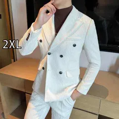 [2XL]春 コーデ メンズ  服 シンプル ファッション オシャレ 大人 かっこいい 大きいサイズ ストリート 紳士服 シェニール ダブルブレスト スーツ ビジネス カジュアル