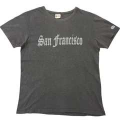 Champion クルーネックTシャツ 半袖 復刻ランタグ グレー Mサイズ SANFRANCISCO プリント ロゴ チャンピオン 古着