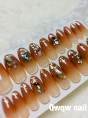 ネイルチップ157【ロングオーバル】現品orオーダー