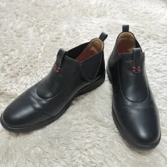 ACHILLES SORBO　サイドゴアブーツ　ショートブーツ　24cm　レースアップ　ブラック　レザー