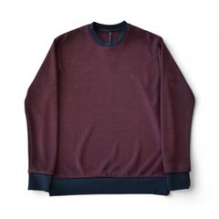 GALAABEND ガラアーベント ギンガムジャガード クルーネック ニット レッド サイズL