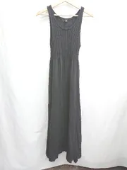 ◇ ⊂ Aga アーガ リブニット ノースリーブ ロング ワンピース サイズM ブラック レディース E  【1501160036018】