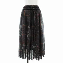 フリークスストア FREAKS STORE ラップスカート プリーツ ミモレ ロング ペイズリー柄 F 紺 ネイビー 赤 レッド /RO