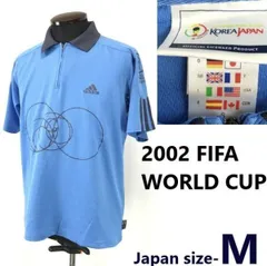 レア★adidas★2002 FIFA WORLD CUP/半袖ポロシャツ【メンズS/blue/青】日韓ワールドカップ/サッカー/日本・韓国/Tops/Shirts◆zBH790a<sale>