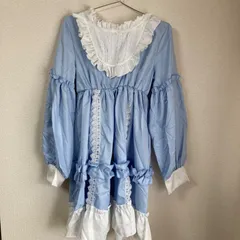 ワンピース　レディース　L スカート　コスプレ　ロリータ　ゴスロリ　ハロウィン　衣装　女の子　10代　20代　30代　40代　仮装　水色　青　ブルー