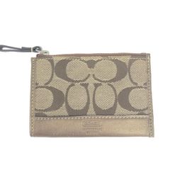 COACH コーチ キーリング付 コインケース   ブラウン キャンバス ユニセックス シグネチャー　240001139367