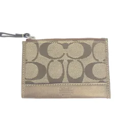 COACH コーチ キーリング付 コインケース   ブラウン キャンバス ユニセックス シグネチャー　240001139367