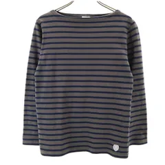 ORCIVAL オーシバル 日本製 ボーダー柄 長袖 ボートネック バスクシャツ 1 グレー系 レディース 古着