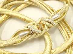 平和屋着物●和装小物　振袖用帯締め　装飾　パール　ラインストーン　金糸　撚り房　逸品　AAAS2613ay